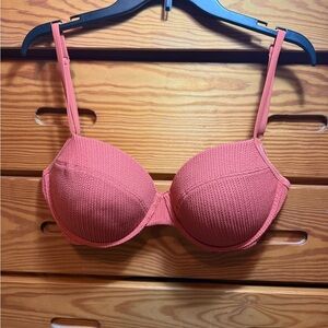 PINK Victoria's Secret Textured Coral Bikini Top